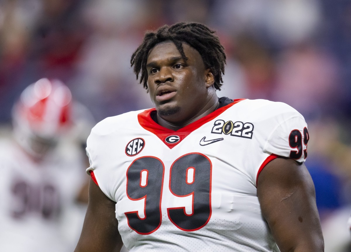 Georgia DT Jordan Davis on field during National Championship